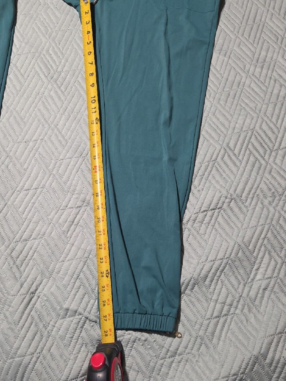 ZYIA Womens Teal Drawstring Joggers with Zipper Ankle - Picture 4 of 8